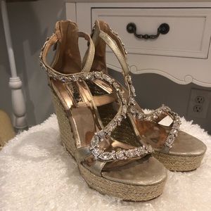 Gold and Crystal Wedges ✨